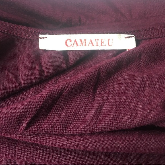 Elegant Burgundy Wrap Dress - Picture 4 of 6